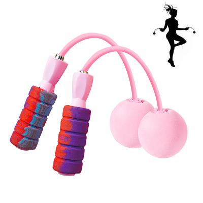 China Indoor Adult Beaded Skipping Rope Kids Student Fitness Exercise Fat Burning Dual-Bearing Silent Weight-Bearing Skipping Rope for sale