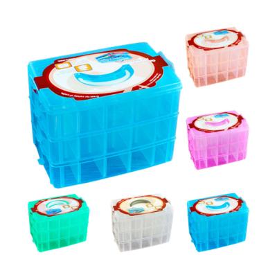 China Organizer Box Transparent Stackable Plastic Sustainable Detachable Storage Box With Dividers for sale