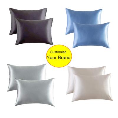 China Factory Direct Custom Logo Pillowcase Silk Satin Pillow Case Cover Anti-Static For Hair for sale