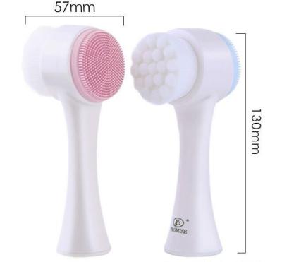 China Double Action Reusable Double Ended Double Sided Facial Cleansing Brush for sale