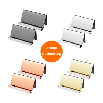 China Custom Fashion Stainless Steel Metal POS Holder For Business Card for sale