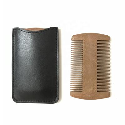 China Wide And Fine Tooth Kit High Quality Sandalwood Wooden Travel Beard Comb for sale