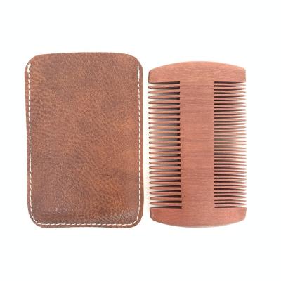 China Travel Customized Logo Fine Coarse Teeth Red Sandalwood Comb For Man for sale