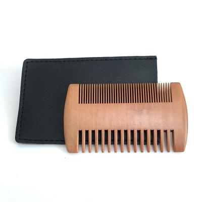 China Travel Cheap Fine Rough Teeth Wooden Beard Comb for sale