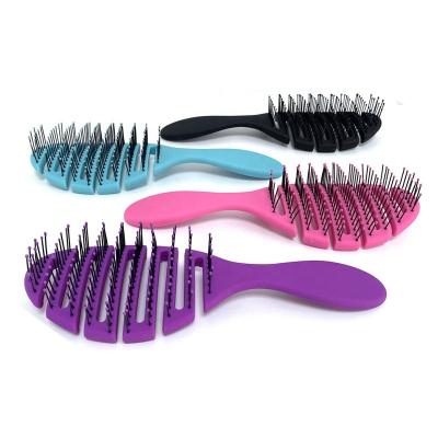 China Detangling Waterproof Curved Nylon Pins Brush Hair Brush for sale