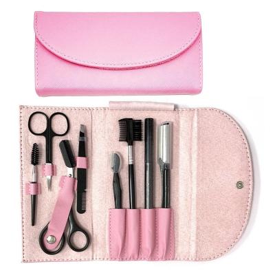 China Eyebrow Tools 8PCS Eyebrow Shaping Grooming Combination Tool Kit for sale