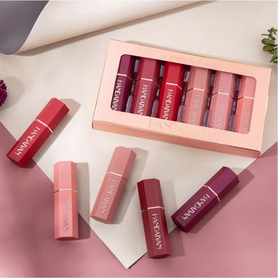 China HANDAIYAN Waterproof Lipstick Set 6 Colors Long Lasting Matte Lipstick Waterproof Vegan Lipstick Makeup Gift Box No for sale