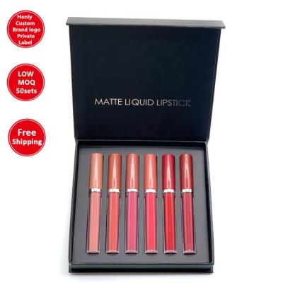 China Customized Customized Waterproof Logo Lipgloss Liquid Lipstick Set Long Lasting Matte Lip Gloss Private Label Brand Lip Tint Non-Stick Makeup for sale