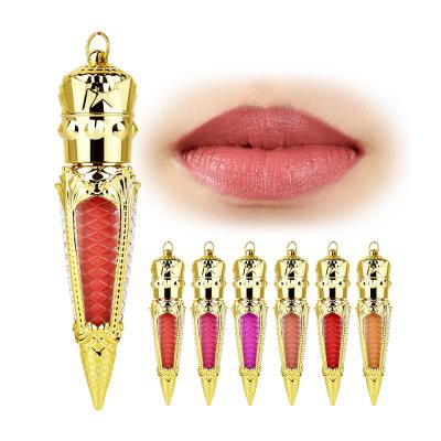 China Waterproof Customize Lip Gloss Rose Gold Mini Crown Lipstick Tricolor Queen Scepter Radish Shape 12pcs Matte Liquid Lipstick Lipgloss Set for sale