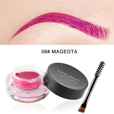 China 12 Colors Waterproof Makeup Rainbow Eyebrow Pomade Private Label Long Lasting Colorful Eyebrow Cream for sale