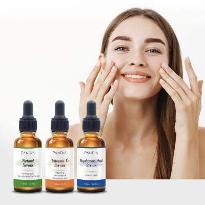 China High Quality Skin Revitalizer Private Label Skin Care Moisturizing Anti-Wrinkle Vitamin C Serum, Vitamin A Serum and Hyaluronic Acid Serum for sale