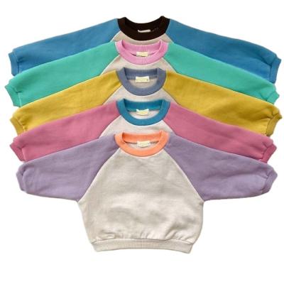 China Kids Baby Kids Contrast Long Sleeve Infant Viable Color Block Sweatshirt Top Boys Oversized Jumper Sweater Cotton for sale