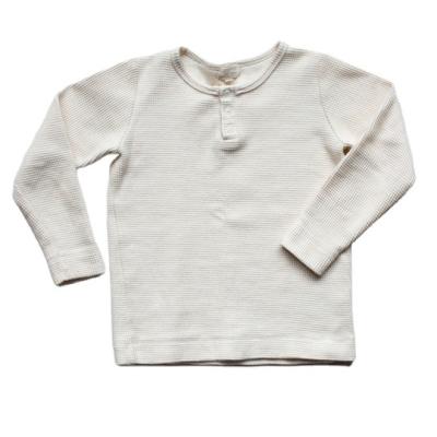 China Unisex Casual Kids Jumper Shirt Autumn Toddler Top Waffle Top Long Sleeve Baby Clothes for sale