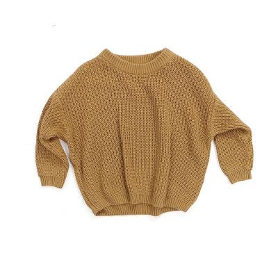 China Breathable Oversized Infant Baby Knit Sweater Winter Solid Long Sleeve Top Fashion Sweater Shirt for sale