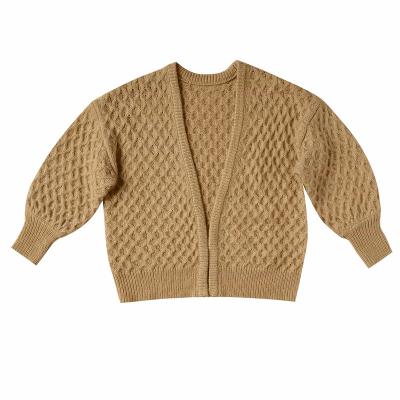 China Breathable Winter Wear Baby Knit Solid Loose Sweater Kids Cashmere Cardigan Coat for sale