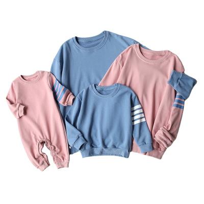 China Mommy and Me Casual Matching Clothes Family Shirt Breathable Autumn Cotton Sweater Baby Overalls Baby Clothes for sale