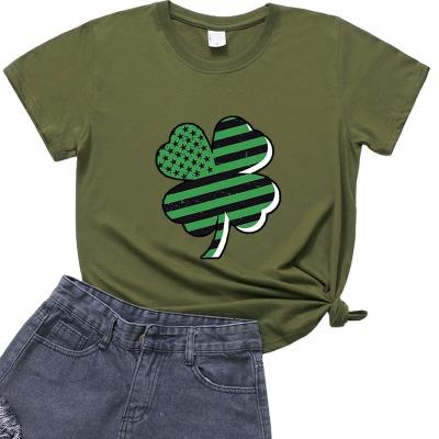 China St. Patrick's Day Holiday Wear Adult Women Men Shirts Pol&Cotton Print Summer Tops Viable Plus Size for sale