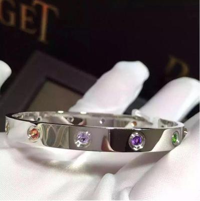 China 18K Gold  Love Bracelet White Gold Aquamarines Sapphires Spinels Amethysts for sale