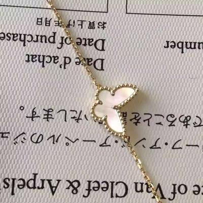 China Factory Make Van Cleef & Arpels 18K Yellow Gold Bracelet White Butterfly Bracelet for sale