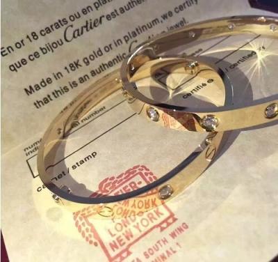 China Real Gold Love Bangle Brand Design  Love Bracelet 18K Gold Bangle B6035917 for sale