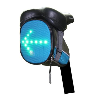 China Protect Bicycle Accessories Packing LED Saddle Bag Recycling Bicycle Under Seat Bag With Reflective Turn Signal Direction Indicator Light Safe For Bicycle At Night for sale