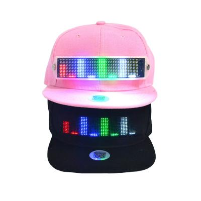 China COMMON App Controlled Programmable Rechargeable Display Scrolling Message LED Cap for sale