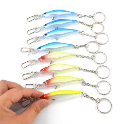 China Supply Mini Fish Bait,bait fish lure with key chain Light Up Keychain 83*16*11mm for sale