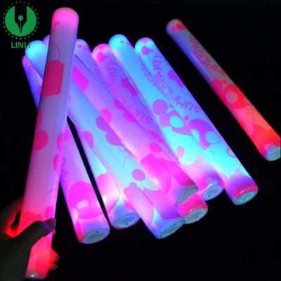 China For Party Wholesale Custom Cheap RGB Led Foam Stick , Led Neon Stick With Logo for sale