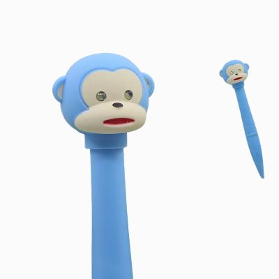 China Pen Logo Printed Mini Monkey Shape Promotional Led Tip Pen With Sound for sale