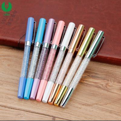 China Custom Cheap High Quality Advertising Promotion Diamond Gel Pen With Glitter Factory Logo for sale