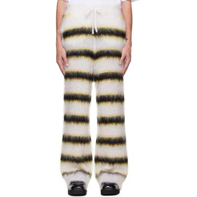 China custom LeBo Anti-wrinkle mens mohair rocket pants brushed drawstring fuzzy sweatpants knit pants and mohair pants for sale