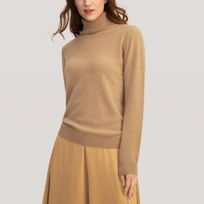 China Wholesale Custom LeBo Anti-wrinkle Winter Warm Solid Color Knit Pure Turtle Neck Cashmere Sweater Women for sale