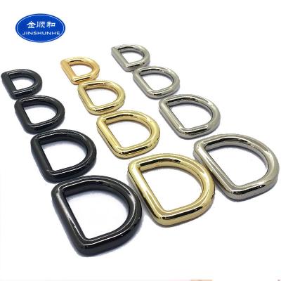 China Customized Shiny Buckle New Design Metal D-ring Shape Custom Logo D-ring Metal Buckle Suits For Handbag Bulk for sale