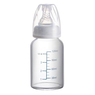 China BPA Free Wholesale White Card Milk Bottle Glass Baby Feeding Bottle for sale