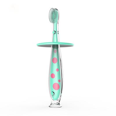 China Disposable Free Sample Safe Silicone Baby Training Toothbrush for sale