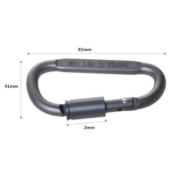 China Super Aluminum Alloy Black Aluminum Carabiner / D Type Aluminum Carabiner for sale