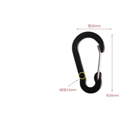 China Aluminum alloy hook / aluminum alloy hook lanyard / 7075 aluminum carabiner 12kn for sale