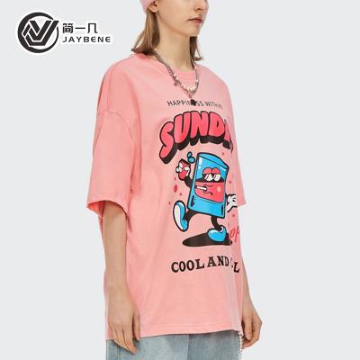 China Fashion Round Neck Print Pattern Oversized Short Sleeve Top Women's Sports Casual T-Shirt for sale