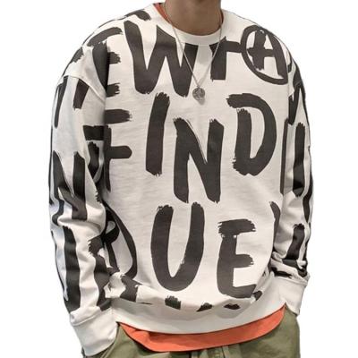 China Anti-pilling Autumn Hot Selling Oversize Graffiti New Style Cotton Yarn Men's Sweaters Men's Graphic T-Shirt for sale