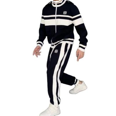 China Customized QUICK DRY white and black color two-piece pants set casual unisex men's fashion clothing mixed sweater sweatshirt for sale