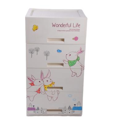 China Waterproof Cartoon In Mold Label For Drawer Plastic Storage Cabinet for sale