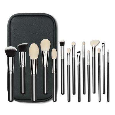 China Angular Blush Black Color Makeup Brush Set Beauty Accessories Tool Kit Ideal Gift for Girls Wife Female Friends Cosmetic Brushes Supplier for sale