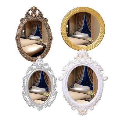 China European Oval Wall Hanging Home Decoration Antique Mirror Art Living Room Porch Decorative Custom Style Classic Design for sale