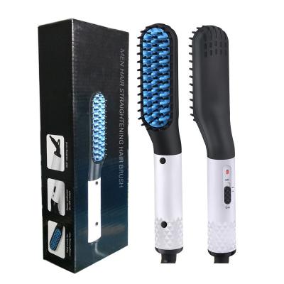 China Electric Hair Beard Straightener Dropshipping Beard Comb Hair Straightener Comb Brush Home Electric Beard Straightener for Men for sale