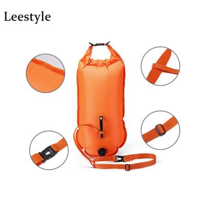 China Perfeclan Inflatable Swim Buoy Dry Bag Inflatable Open Water Swimming Tow Float Orange Inflated Air Dry Bag Perfeclan Inflatable Swim Buoy Bag for sale