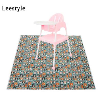 China Extra Large Baby Flock Mat Under High Chair High Chair Washable Waterproof Non-slip Machine Waterproof Floor Mat For Babies for sale