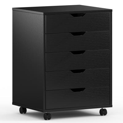 China (Size) Maxtown High Quality Adjustable Narrow Black Small Drawer Unit With 5 Drawers For Office for sale