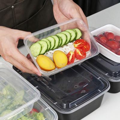 China Freshness Preservation 32oz PP Black Clear Plastic Disposable Square Takeout Lunch Box for sale