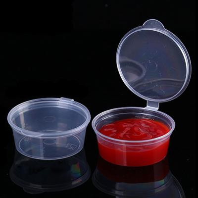 China 3oz Disposable Netting PP Round Disposable Sauce Party Souffle Dessert Cups With Seal Lid for sale