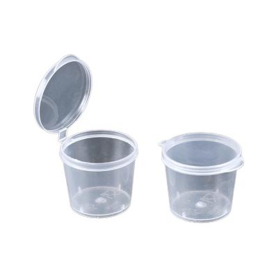 China New China Manufacturer Small 1oz Disposable Plastic Condiment Pudding Containers Share Sauce Cup With Lids for sale